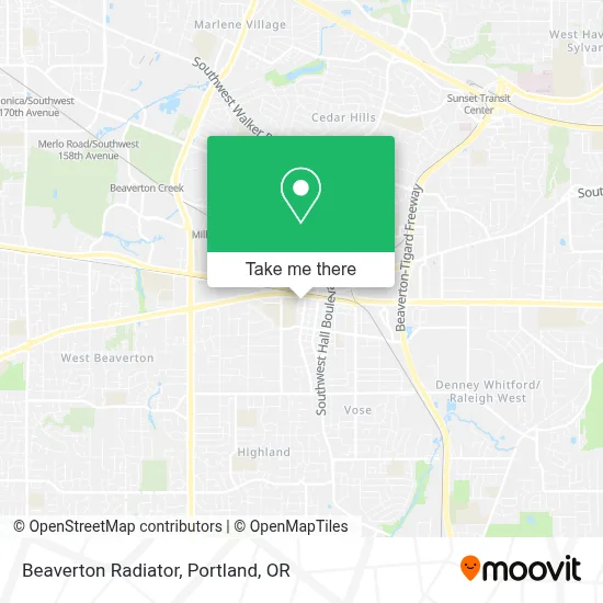 Beaverton Radiator map