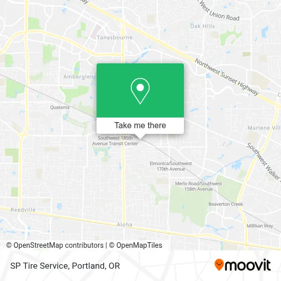 SP Tire Service map