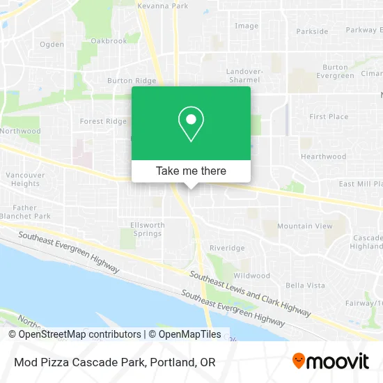 Mod Pizza Cascade Park map