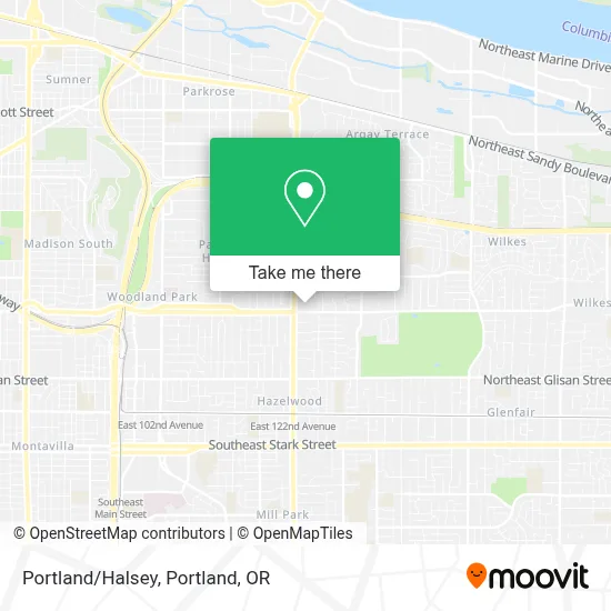 Portland/Halsey map