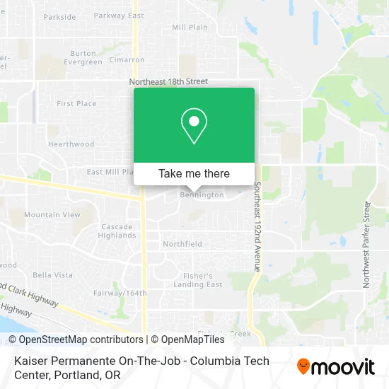 Kaiser Permanente On-The-Job - Columbia Tech Center map