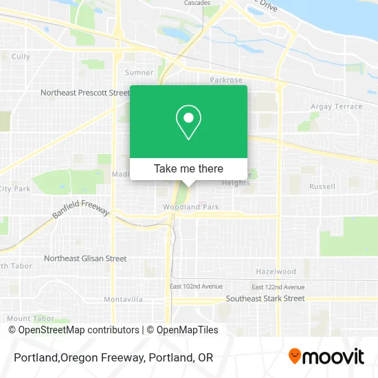 Portland,Oregon Freeway map