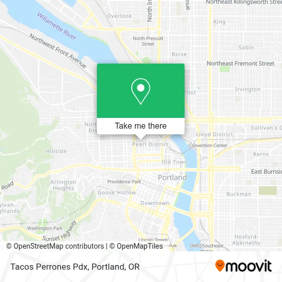 Tacos Perrones Pdx map