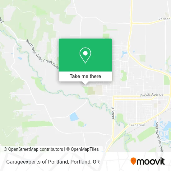 Garageexperts of Portland map