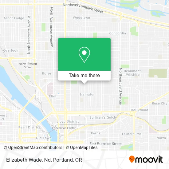 Elizabeth Wade, Nd map