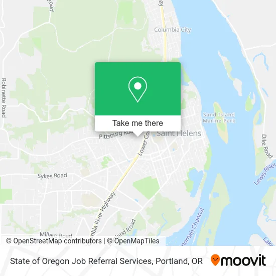 State of Oregon Job Referral Services map