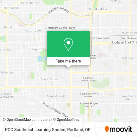 PCC Southeast Learning Garden map