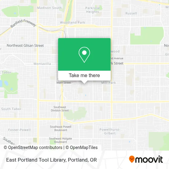 East Portland Tool Library map