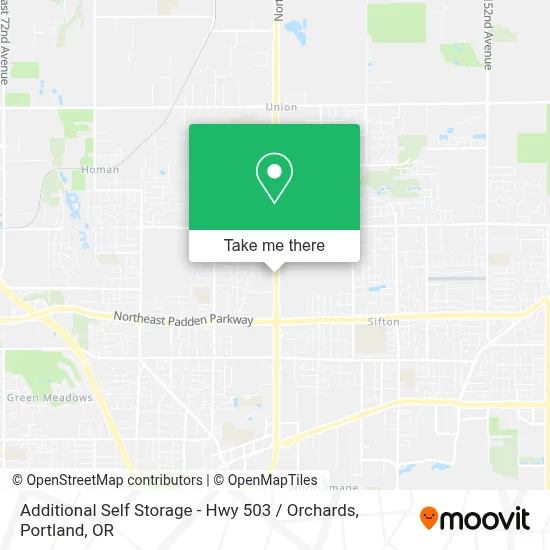 Additional Self Storage - Hwy 503 / Orchards map