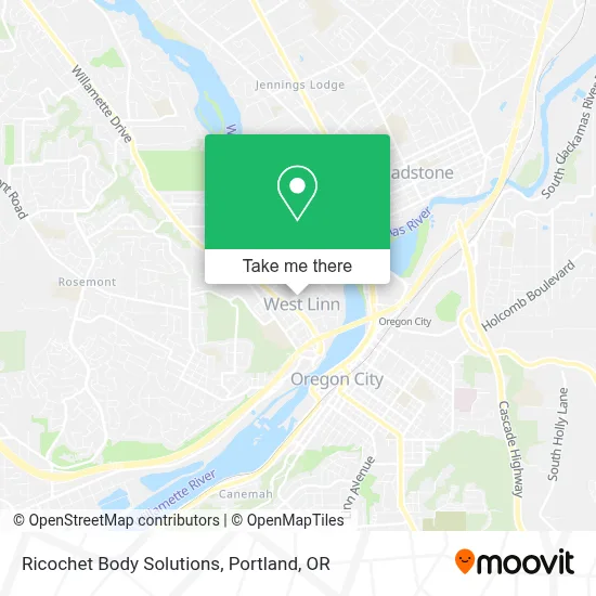 Ricochet Body Solutions map