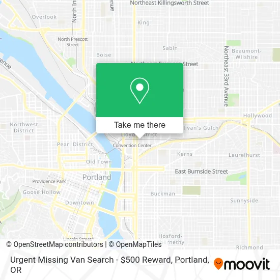 Urgent Missing Van Search - $500 Reward map