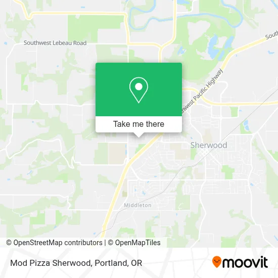 Mod Pizza Sherwood map