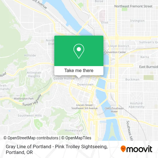 Gray Line of Portland - Pink Trolley Sightseeing map