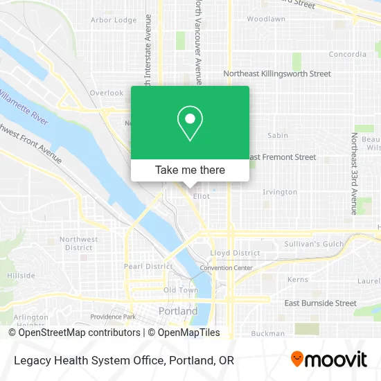 Legacy Health System Office map
