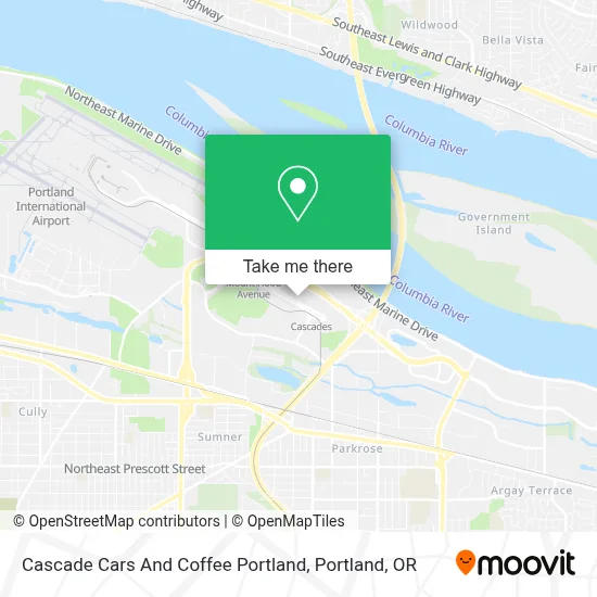 Cascade Cars And Coffee Portland map