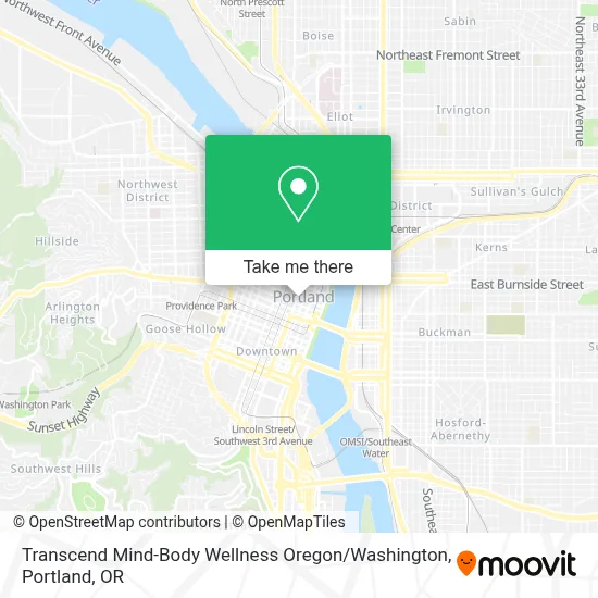 Transcend Mind-Body Wellness Oregon / Washington map