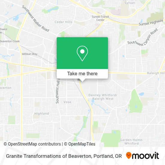 Granite Transformations of Beaverton map