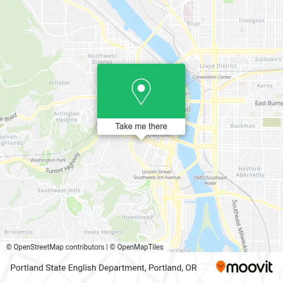 Portland State English Department map