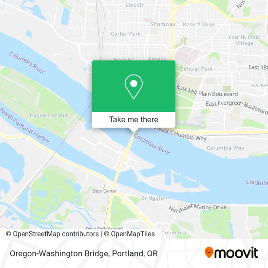 Oregon-Washington Bridge map