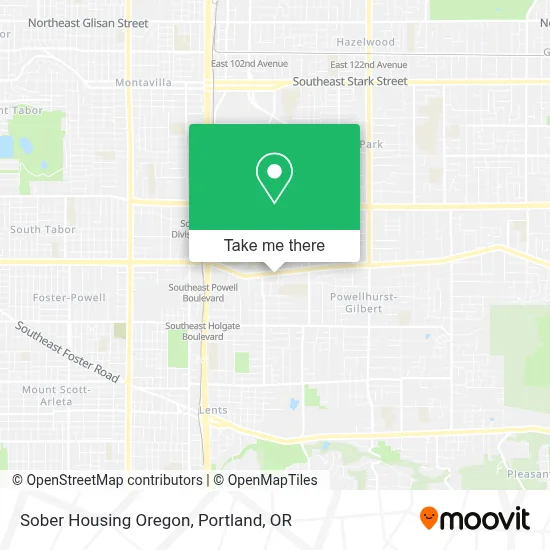 Sober Housing Oregon map