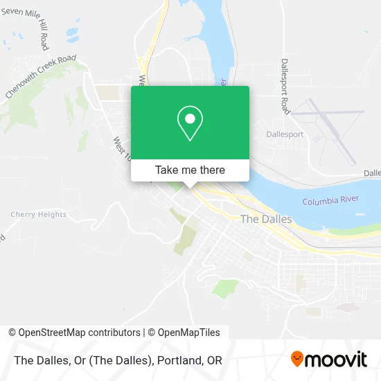 The Dalles, Or map