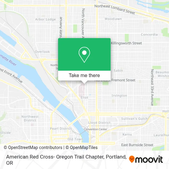 American Red Cross- Oregon Trail Chapter map
