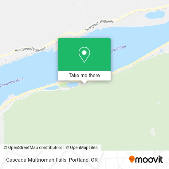 Cascada Multnomah Falls map