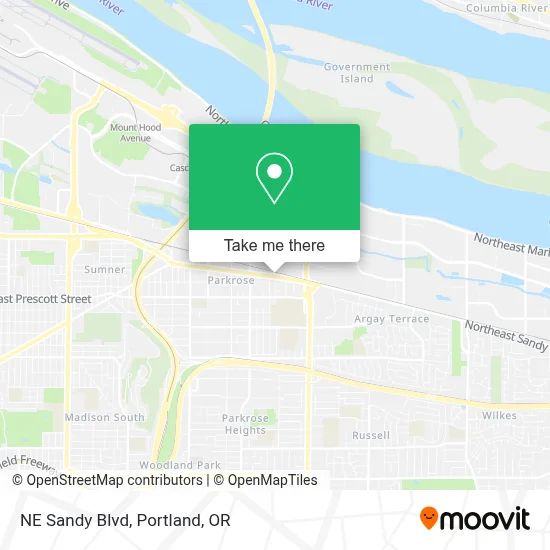 NE Sandy Blvd map