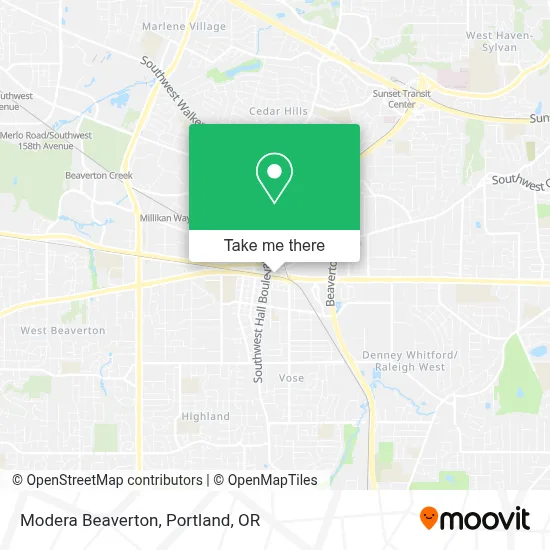 Modera Beaverton map