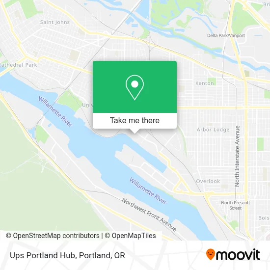 Ups Portland Hub map