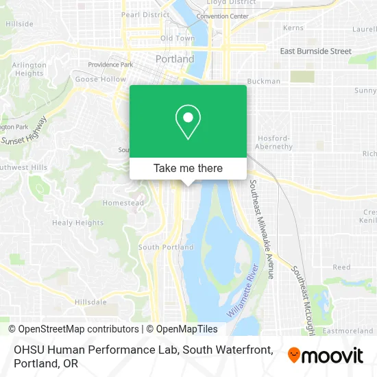 OHSU Human Performance Lab, South Waterfront map