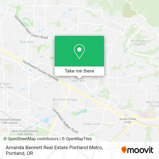 Amanda Bennett Real Estate Portland Metro map
