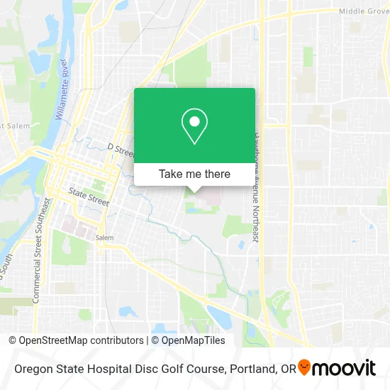 Oregon State Hospital Disc Golf Course map