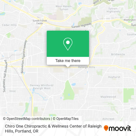 Chiro One Chiropractic & Wellness Center of Raleigh Hills map