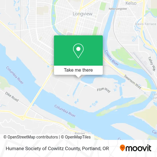 Humane Society of Cowlitz County map