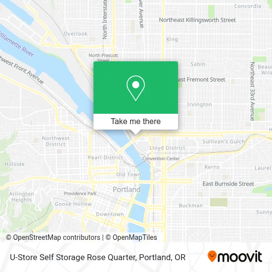 U-Store Self Storage Rose Quarter map