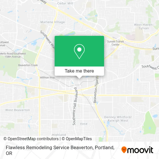Flawless Remodeling Service Beaverton map
