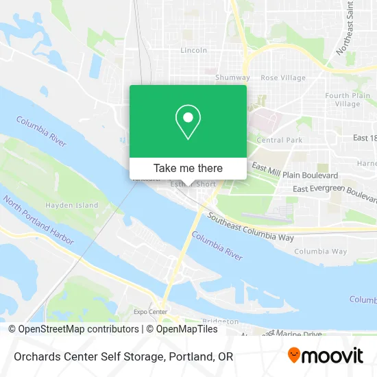 Orchards Center Self Storage map