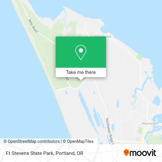 Ft Stevens State Park map