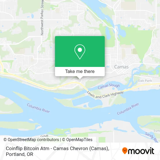 Coinflip Bitcoin Atm - Camas Chevron map