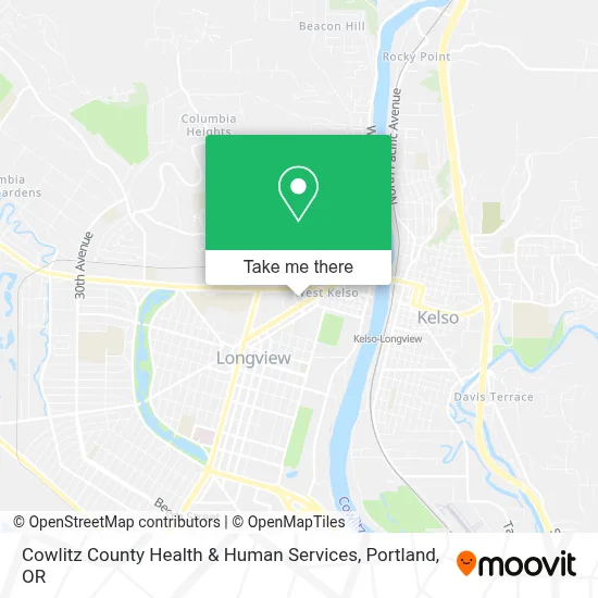 Cowlitz County Health & Human Services map