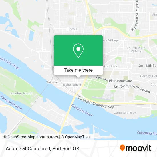 Aubree at Contoured map