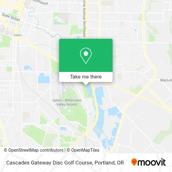 Cascades Gateway Disc Golf Course map