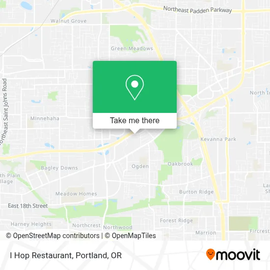 I Hop Restaurant map