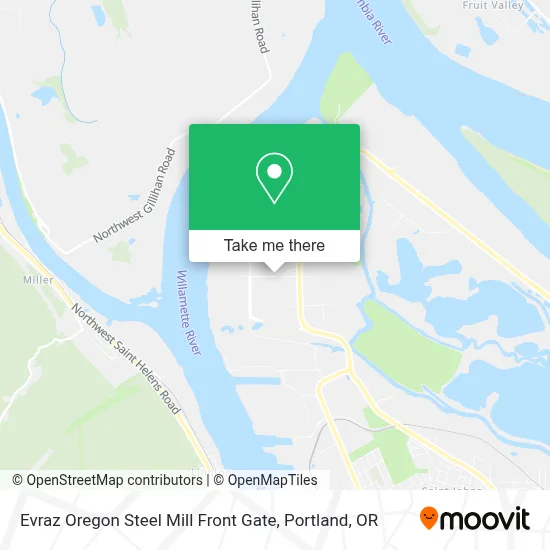 Evraz Oregon Steel Mill Front Gate map