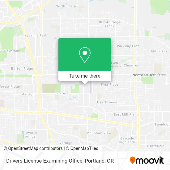 Drivers License Examining Office map