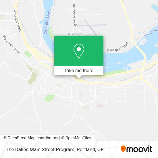 The Dalles Main Street Program map