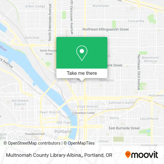 Multnomah County Library-Albina, map
