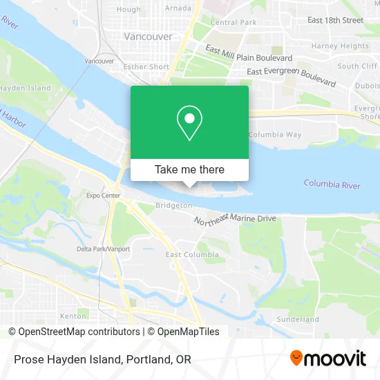 Prose Hayden Island map