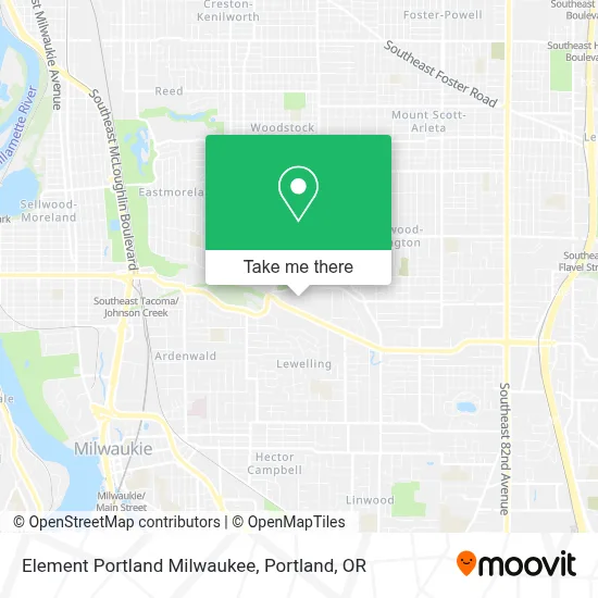 Element Portland Milwaukee map